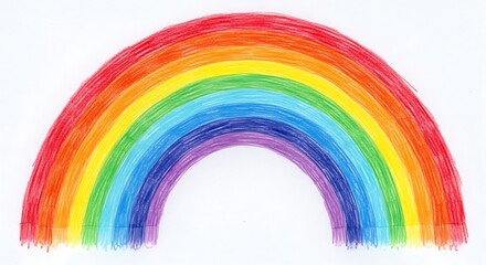 Fototapeta premium Colorful Rainbow Illustration on White Background.