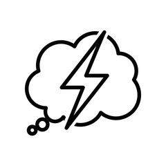 Heart lightning bolt logo icon black white minimalist design vector illustration