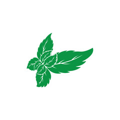 Clean and scalable mint leaf logo vector symbol template for brand identity. © AR54K4 19