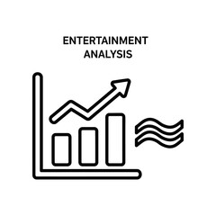 Entertainment Analysis Growth Chart with Sound Wave Trend Business Success Concept