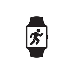 running symbol appearance icon on smart watch devices, wearable devices.