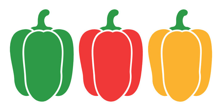 Bell pepper icon, Bell pepper vector illustration, Capsicum icon vector