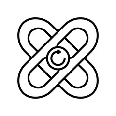 Infinity symbol logo vector minimalist design black white continuous line art