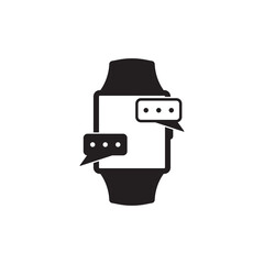 icon appearance of message conversation symbol on smart watch device, wearable device.