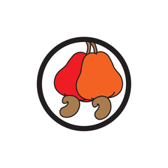 illustration of cashew fruit, cashew icon.