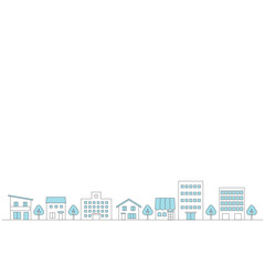 シンプルな街並みのイラストのバナー背景　正方形