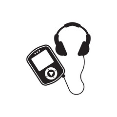 portable music cassette player icon in black flat glyph, filled style isolated