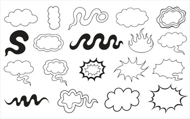 sketch line speech bubble art, hand drawn comic balloon vector, doodle talk cloud illustration, rough caption bubble design,