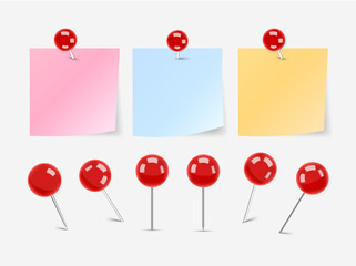 Push Pin with Sticky Note Paper, Message Note