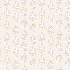Easter Pattern with  Eggs, Vector Illustration, Greeting Card