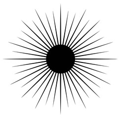 Fototapeta premium Sunburst vector radial rays circle isolated black vintage emblem