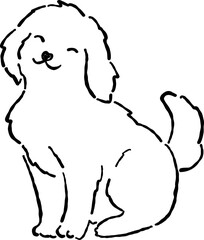 Obraz premium Hand Drawn Golden Retriever