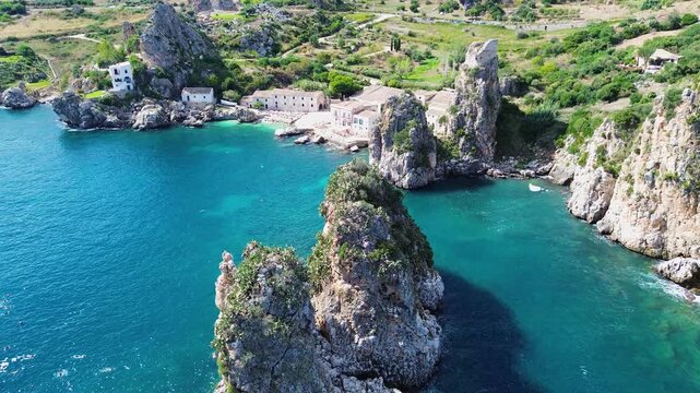 beautiful nature of Scopello cliffs, Sicily Island, Italy