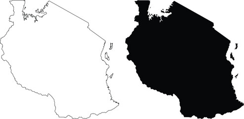 Tanzania Map Outline And Silhouette africa © Design LL