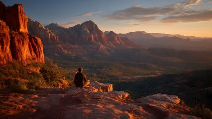 Meditative Moment in Sedona's Majestic Landscape