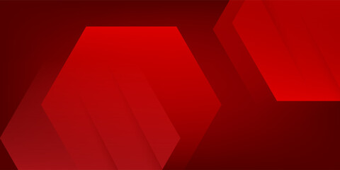 Fototapeta premium Abstract red gradient hexagonal background. Vector illustration