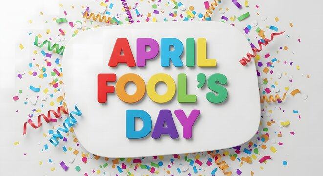 Vibrant april fools day celebration background with colorful confetti