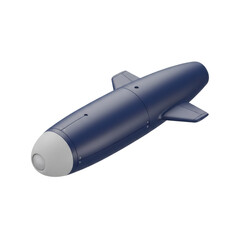 Dark Blue Missile with White Nose Cone and Fins