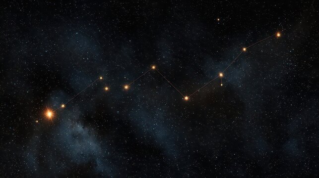 Ursa Major Constellation in Dark Sky with Scattered Stars and Faint Milky Way Under Clear Night Sky