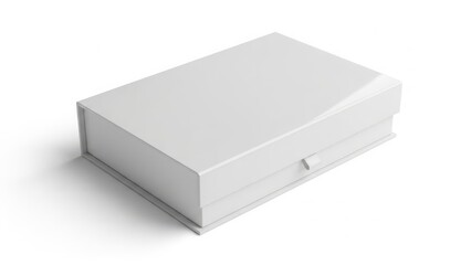 White gift box isolated on white background