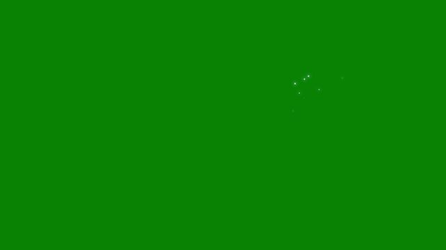 Luxury white glitter sparkles line, magic pixie dust path trail, glowing twinkle stars burst animation, fairy sparkle shimmer transition effect on transparent green screen background 4K