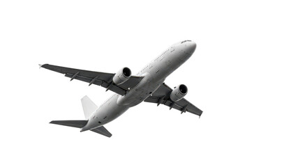 Obraz premium Airplane flying in the sky on a clear day with no clouds isolated on transparent background