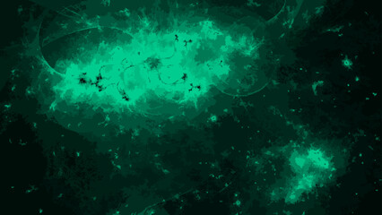 Fototapeta premium Vector Mystical abstract emerald energy, a cosmic nebula with glowing, captivating textures, evokes a sense of wonder, mystery, and infinite imagination