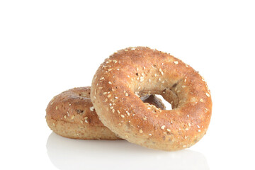 two12 grain whole wheat bagels on white