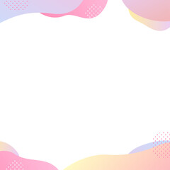 かわいいグラデーションの背景フレーム　ピンク・黄色・紫・水色・オレンジ