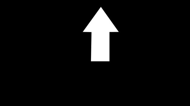 arrow icon on a black backround,with 4k video animation.