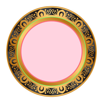 Circle gold frame