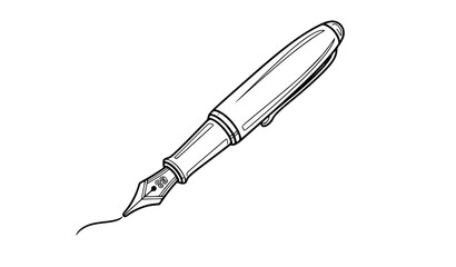 Fototapeta premium Calligraphy fountain pen line art vector illustration