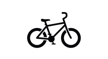 Fototapeta premium A black silhouette of a classic bicycle against a white background silhouette