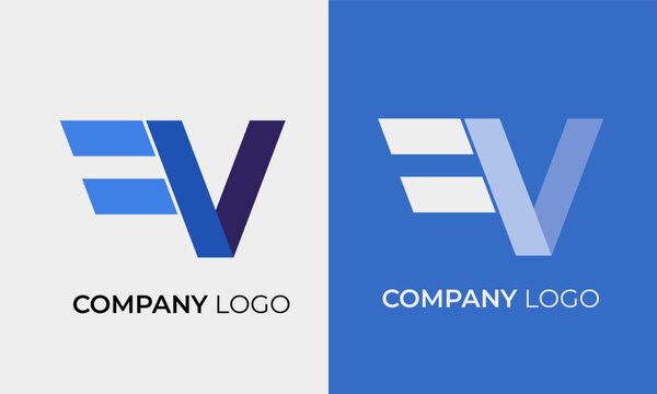 EV Lettermark Logo Template Contemporary Initials Symbol for Corporate or Startup Identity