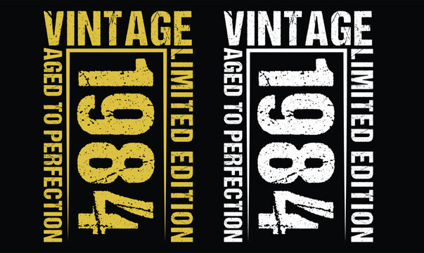 vintage 1984 birthday t shirt design