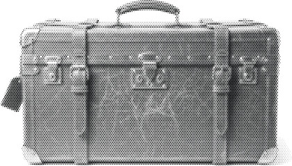 vintage object black white trunk radiant box halftone illustration poster © Josnara