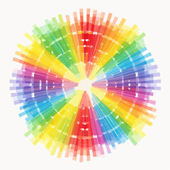 Fototapeta premium Vibrant Rainbow Radial Burst Abstract Design with Colorful Geometric Pattern