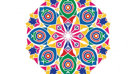 Naklejka premium Vibrant multicolored swirling galaxy with bright pink blue green and yellow hues in space