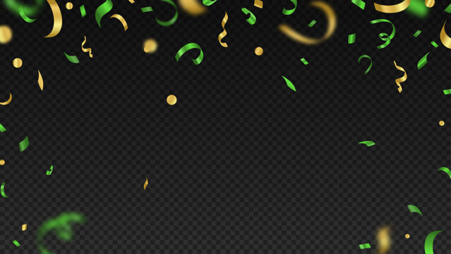 Festive St. Patrick's day celebration frame with gold and green confetti