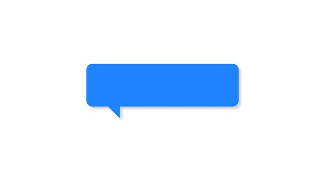 Blue speech bubble conversation icon animation