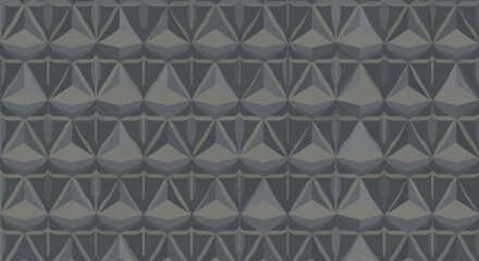 Obraz premium Geometric pattern with 3D effect, repeating triangular shapes in shades of grey, abstract background.