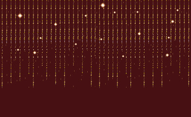 Obraz premium Magic rain of gold sparkling glittery particles lines.