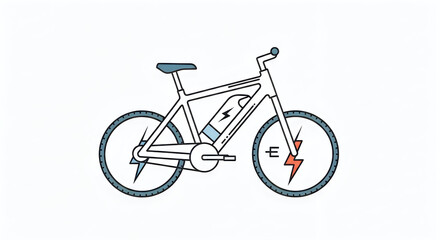 Fototapeta premium A drawing of a bicycle with an electric battery
