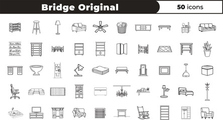 Collection of various bridge types and structures in black and white
