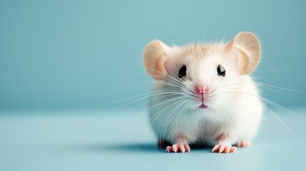 Fototapeta premium head with delicate whiskers, soft pink skin tone