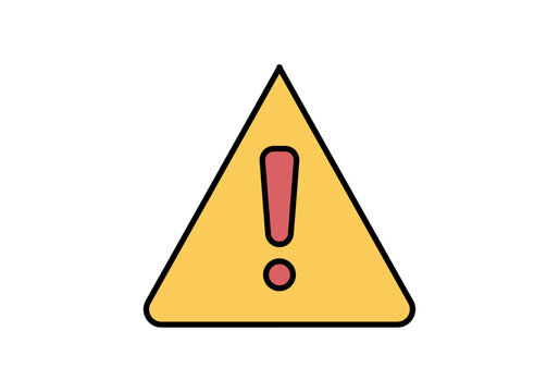 Icono de se&ntilde;al de advertencia amarilla con signo de exclamaci&oacute;n rojo 