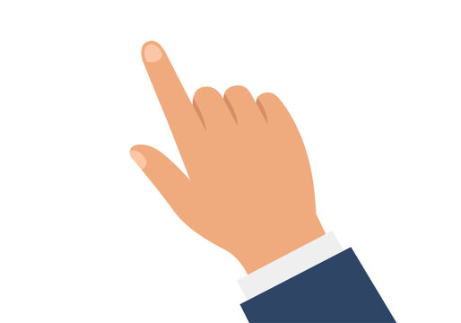 Mano de un profesional con traje se&ntilde;alando hacia arriba