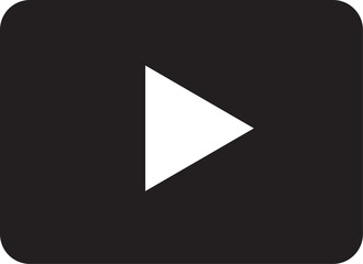 Play button icon set. Video, audio, web, media, start . Player symbol on white background - stock vector. Universal black play button icon encircled on a minimalist white background. isolated on trans