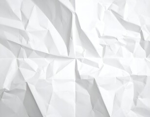Fototapeta premium Close-up of crumpled white paper, showing light and shadow details