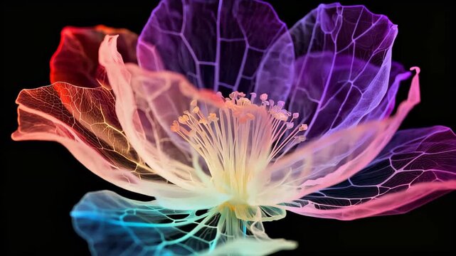 Exposed X-Ray Petals: The Enchanting Floral Bloom in Stunning Rainbow Elegance